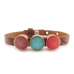 Cuoio armband smokey cognac brown ster