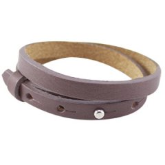 cuoio armband dark aubergine brown dubbel