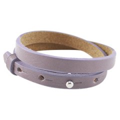 cuoio armband lavender purple grey dubbel