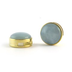 slider goud met cabochon blue haze mosso shiny