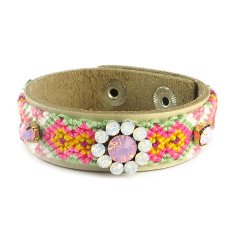 Ibiza armband lichtgroen roze