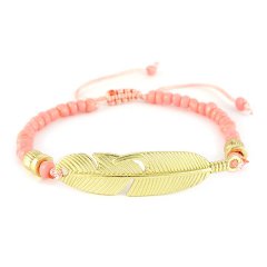 Ibiza armband feather pink