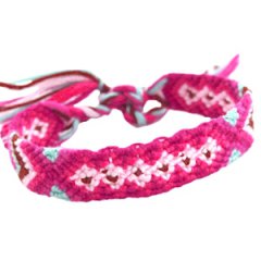 Ibiza vriendschapsarmbandje multicolor fuchsia paars bruin