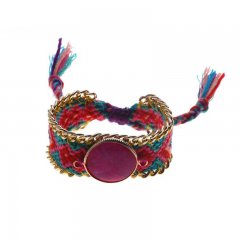 geknoopte ibiza armband kleur red pink