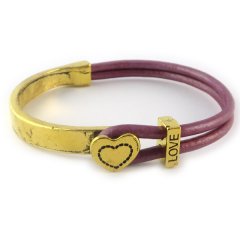 Love armband goud metallic roze hart