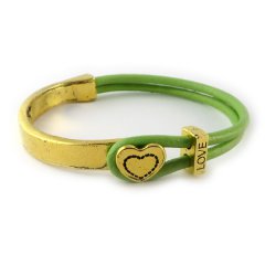 love armband goud peridot green hart