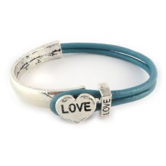 Love armband petrol blue hart love