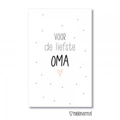 Minikaart met de tekst liefste oma