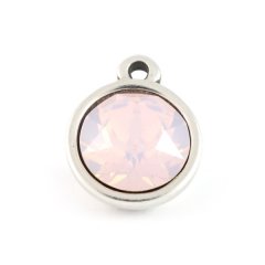 Bedel met Swarovski puntsteen roze